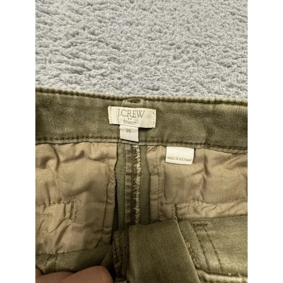 J. Crew Chino Pants Women's Size 26 Green Flex Straight Khaki - Picture 7 of 8